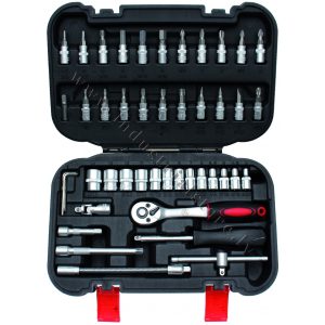 1/4" MUCIŅU UN  UZGAĻU KOMPLEKTS 46 VIENĪBAS