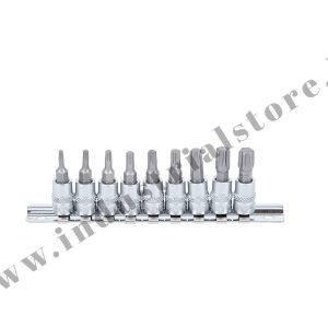TX SKRŪVĒŠANAS UZGAĻU KOMPLEKTS 1/4'' MUCIŅA T10-T50 9VIEN BGS