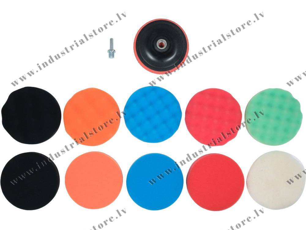 125 MM PULĒŠANAS PĒDU KOMPLEKTS AR 14 MM STIPRINĀJUMU, 12 GAB. - Image 2