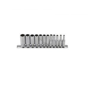 COLLĪGU IZMĒRU PAGARINĀTU MUCIŅU KOMPLEKTS 12-KANTU, 1/4" 12VIEN. BGS