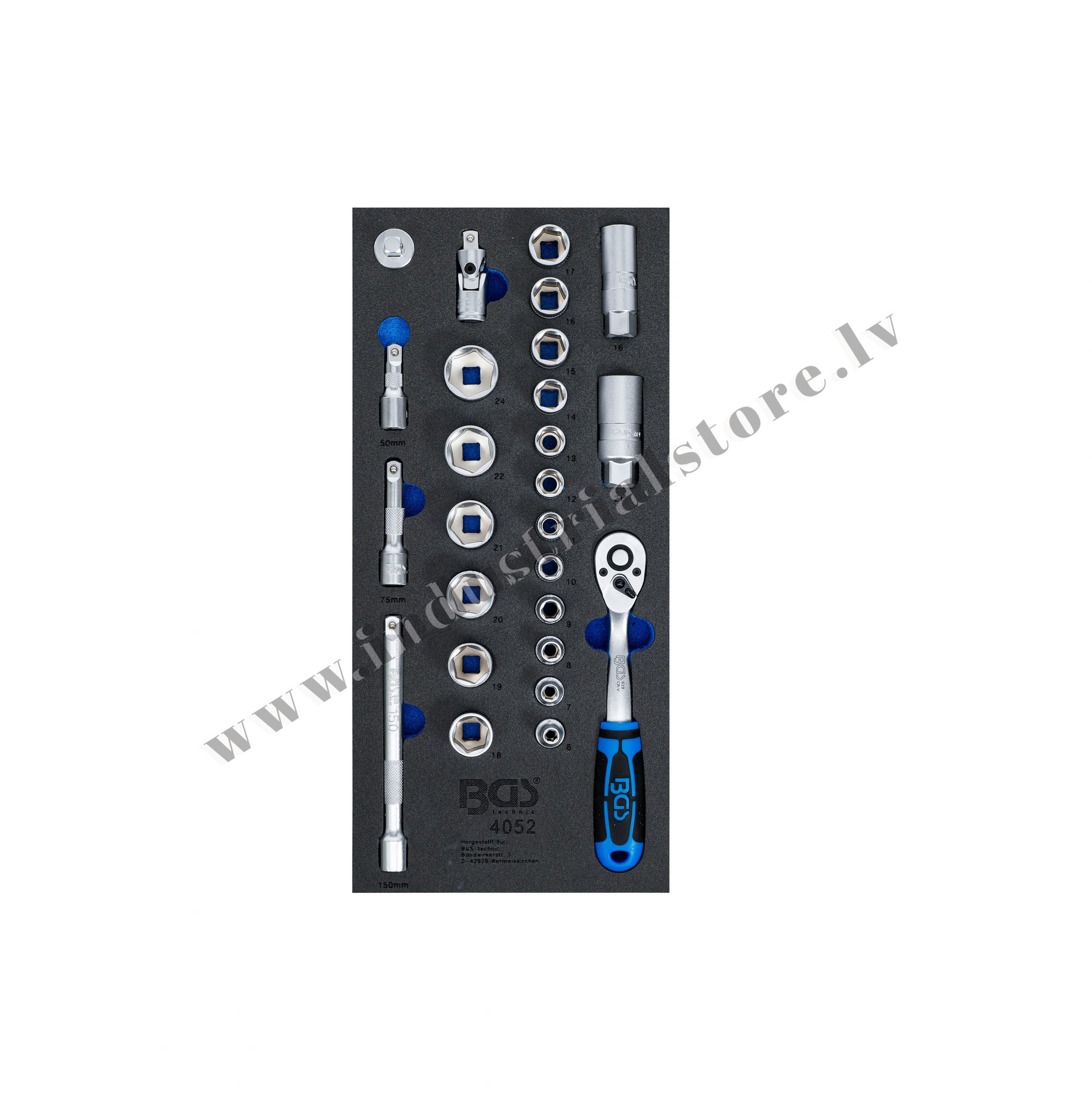 KOMBINĒTS MUCIŅU KOMPLEKTS AR 3/8'' KVADRĀTU 26VIEN BGS