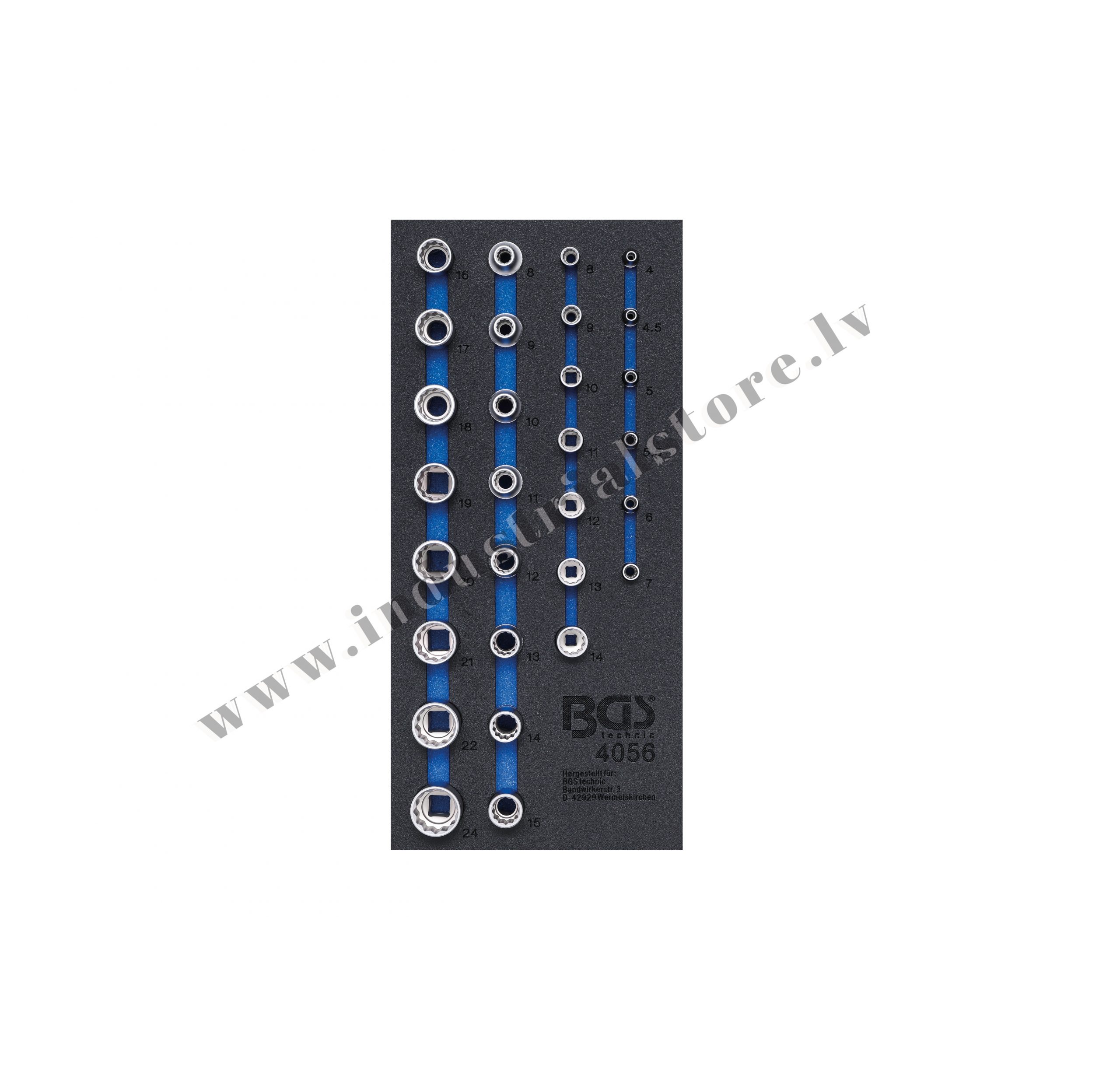 12KT KOMBINĒTS MUCIŅU KOMPLEKTS AR 1/2'' / 1/4'' KVADRĀTU 29VIEN BGS