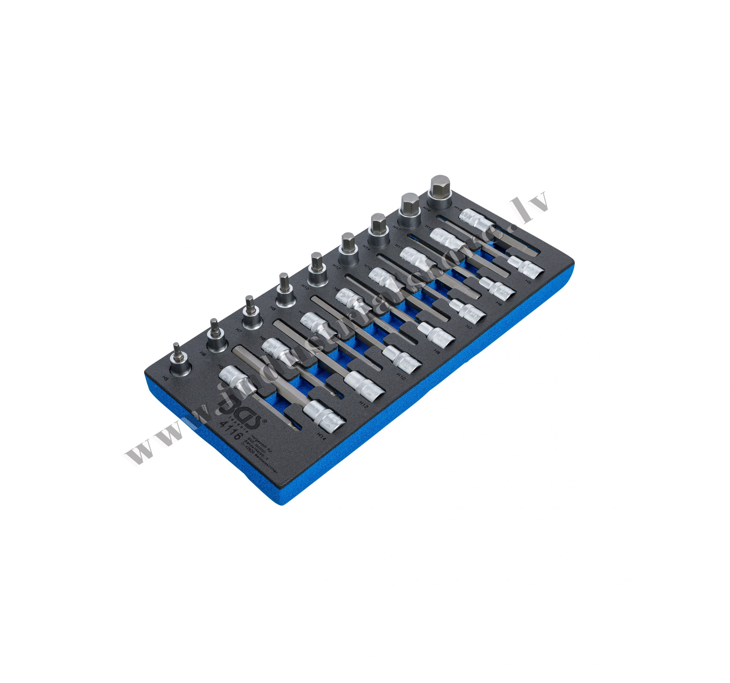 6KT SKRŪVĒŠANAS UZGAĻU KOMPLEKTS AR 1/2'' KVADRĀTU 24VIEN BGS - Image 2