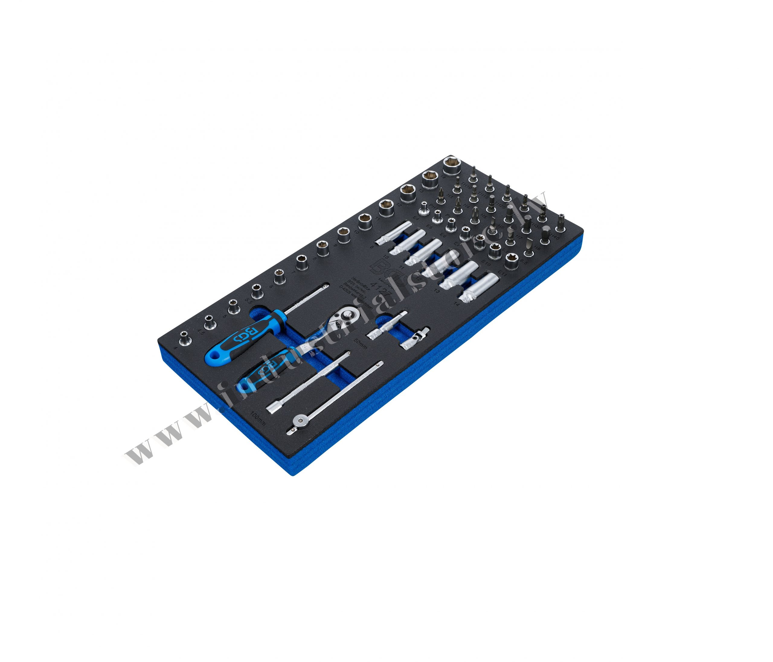KOMBINĒTS MUCIŅU KOMPLEKTS AR 1/4'' KVADRĀTU 50VIEN BGS - Image 2