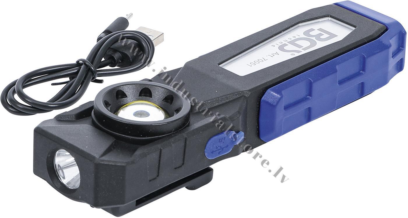 DARBNĪCU LUKTURIS AR COB LED DIOŽU SPULDZĒM UZLĀDĒJAMS BGS 2000mAh - Image 4