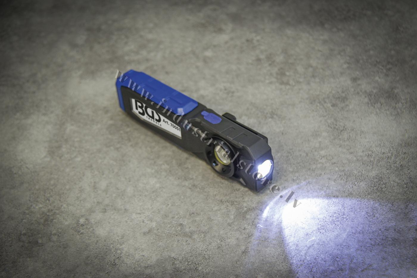 DARBNĪCU LUKTURIS AR COB LED DIOŽU SPULDZĒM UZLĀDĒJAMS BGS 2000mAh - Image 3