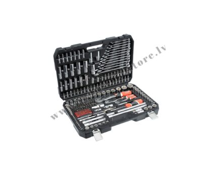 Muciņatslēgu 1/2″ 3/8″ 1/4″ + radziņatslēgu komplekts 216 gab.