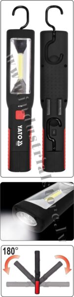 Darbnīcu lukturis ar cob LED diožu spuldzēm uzlādējams yato 1800mah - Image 3