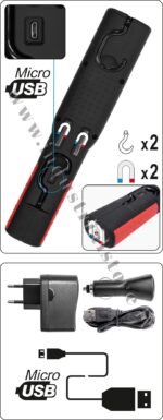 Darbnīcu lukturis ar cob LED diožu spuldzēm uzlādējams yato 1800mah - Image 2