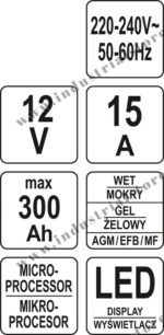 Elektroniska akumulatoru uzlādes ierīce 12v 15a max 300ah - Image 6