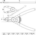 Iekšējo un ārējo sprostgredzenu stangas, maināmiem uzgaļiem 180mm - Image 2