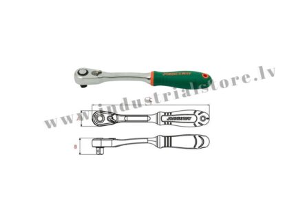 Tarkšķatslēga 1/2” ar 60 zobu tarkšķa mehānismu